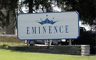 The Eminence Speaker sign outside of their office building