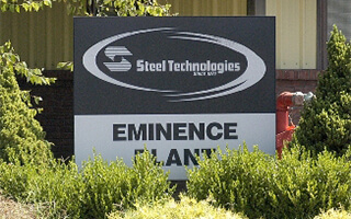 The Steel Technologies sign outside of their office building